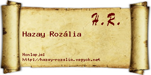Hazay Rozália névjegykártya